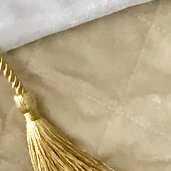 Holiday Stocking White Cream Gold Velvet - Picture 6 of 6